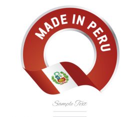 Made in Peru flag red color label button banner vector