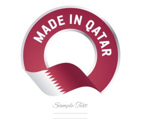 Made in Qatar flag red color label button banner vector