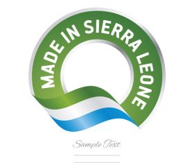 Made in Sierra Leone flag green color label button banner vector