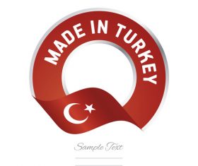 Made in Turkey flag red color label button banner vector
