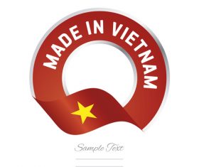 Made in Vietnam flag red color label button banner vector