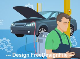 Maintenance car repair and working vector