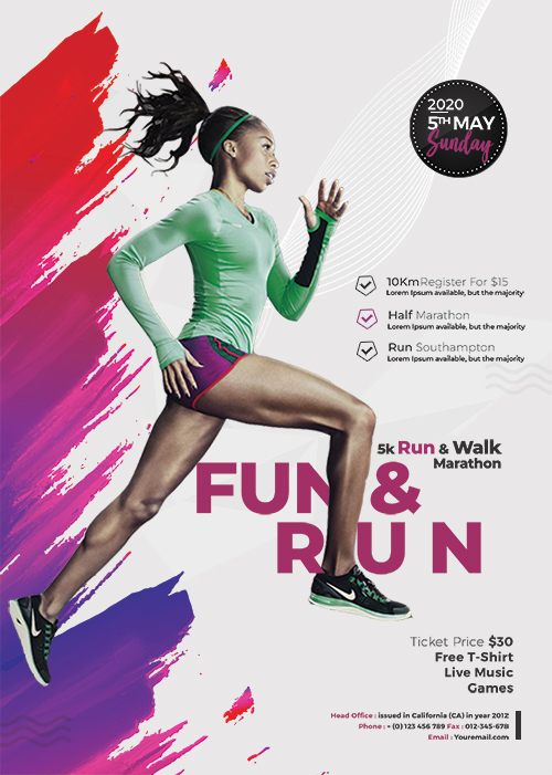 Marathon Event Flyer PSD Template