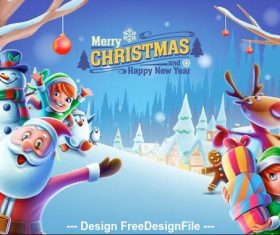 Santa Claus happy christmas vector 01 free download