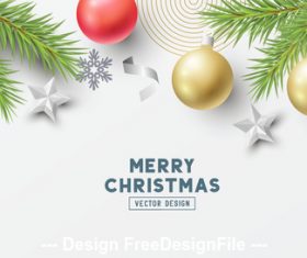 Merry christmas card on white background vector