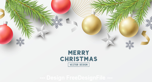 Merry christmas card on white background vector