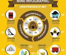 Mine infographic vector flat style