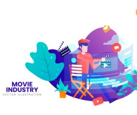Movie industry vector illustration