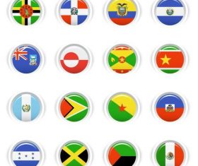 National flag glossy buttons Icon vector 02