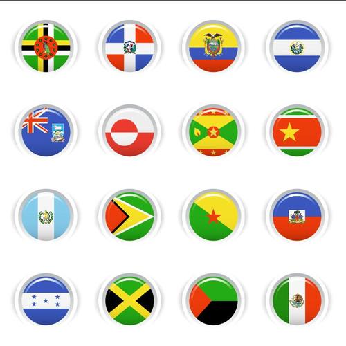 National flag glossy buttons Icon vector 02