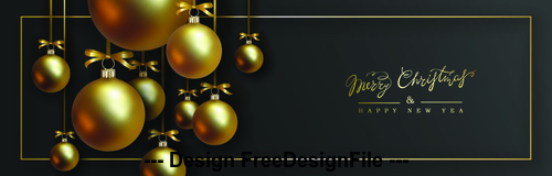 New Year 2020 Golden Ball Decoration Background vector