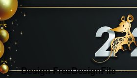 New Year 2020 Year of the Rat Decorative Background vector