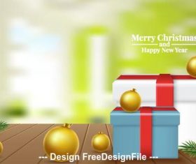 New year gift box vector