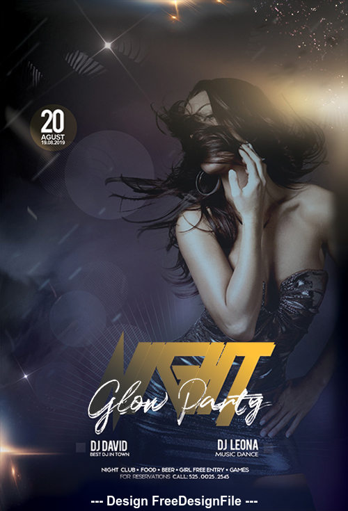 Night Glow Party PSD Flyer Template