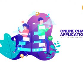 Online chat application vector illustration