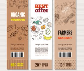 Organic vegetable best offer banner vector