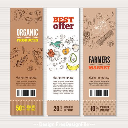 Organic vegetable best offer banner vector