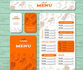 Organic vegetable menu banner vector