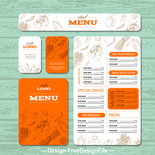 Organic vegetable menu banner vector