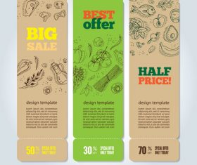Organic vegetable promotion banner vector