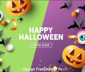 Origami illustration happy halloween vector