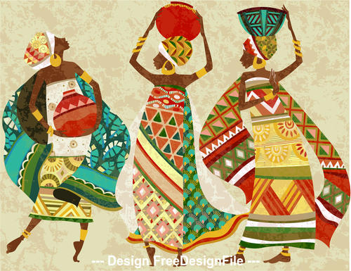 Painted african woman vector