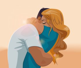 Passion love embraces vector