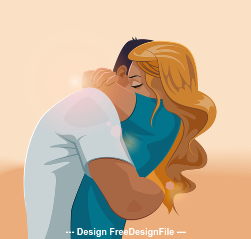 Passion Love Embraces Vector Free Download