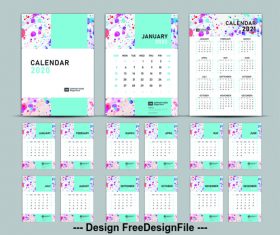 Pattern background 2020 new year calendar vector