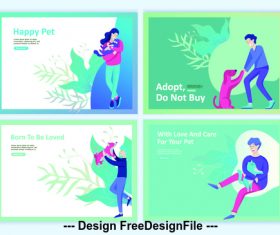 People and pet vector