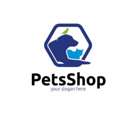 Pets shop logo vector