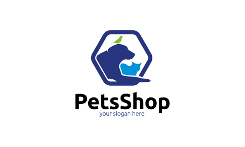 Pets shop logo vector