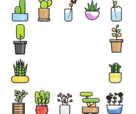 Plant flowerpot icon vector