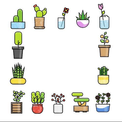 Plant flowerpot icon vector