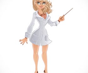 Pretty medicalworker in eyeglass vector