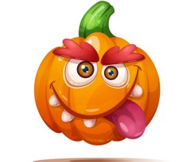 Pumpkin funny expression cartoon vector