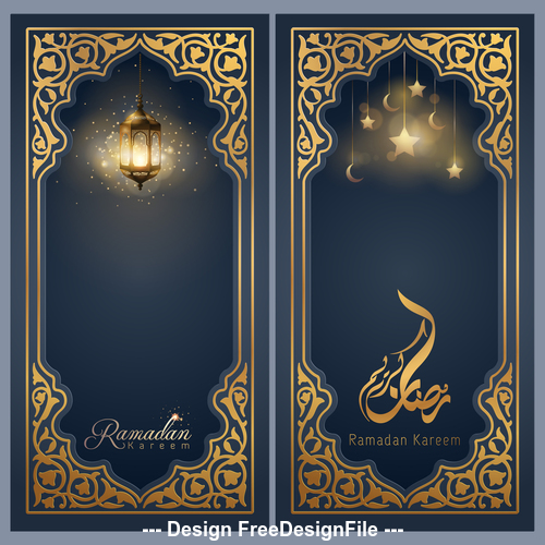 Ramadan Kareem greeting banner background template for islamic festival design vector