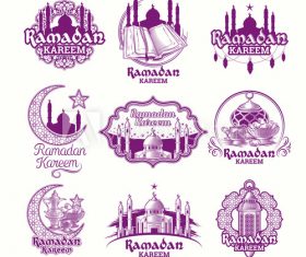 Ramadan Karim badge vector color illustration