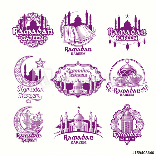 Ramadan Karim badge vector color illustration
