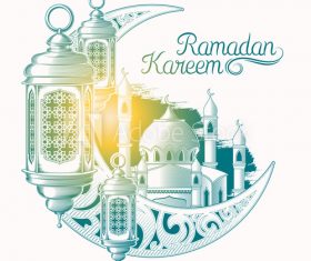 Ramadan Karim vector color illustration
