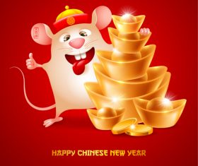 Rat cartoon new year 2020 illustration vector