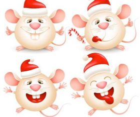 Rat vector wearing a christmas hat