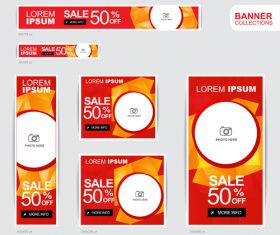 Red and gold banner advertising templates design vector