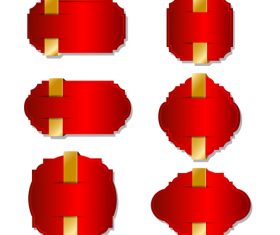 Red and gold element tags vector