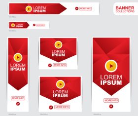 Red and yellow banner advertising templates design vector