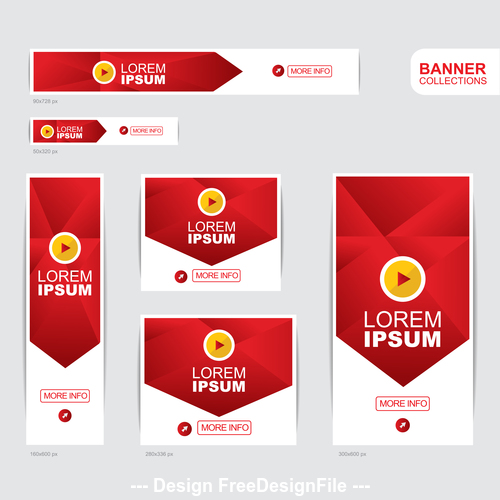 Red and yellow banner advertising templates design vector