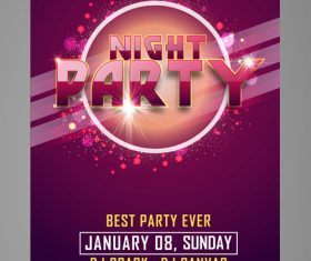 Red background party flyer vector