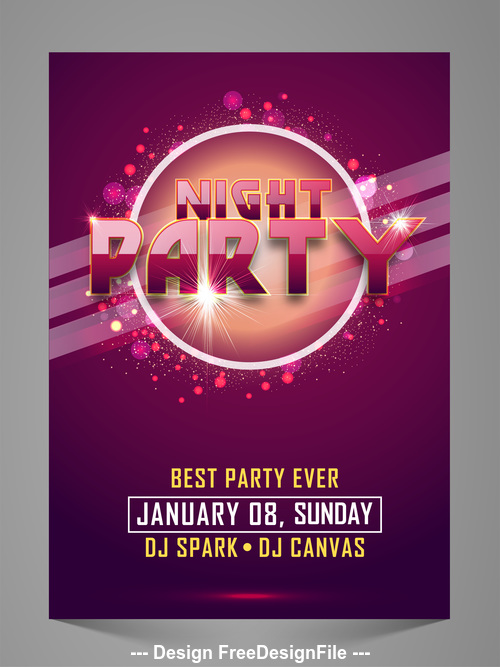 Red background party flyer vector