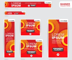 Red banner advertising templates design vector