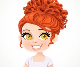 Red hair girl vector
